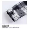 Women's Spring and Autumn 2025 New Stitched Hooded Button Lace Plaid Fashion Versatile Casual Long Sleeve Shirt