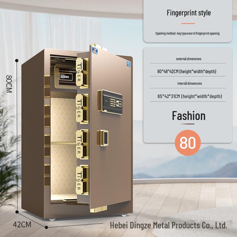 Tiger Brand All-Steel Fingerprint Safe for Home/Office - Anti-Theft Small Safe Deposit Box