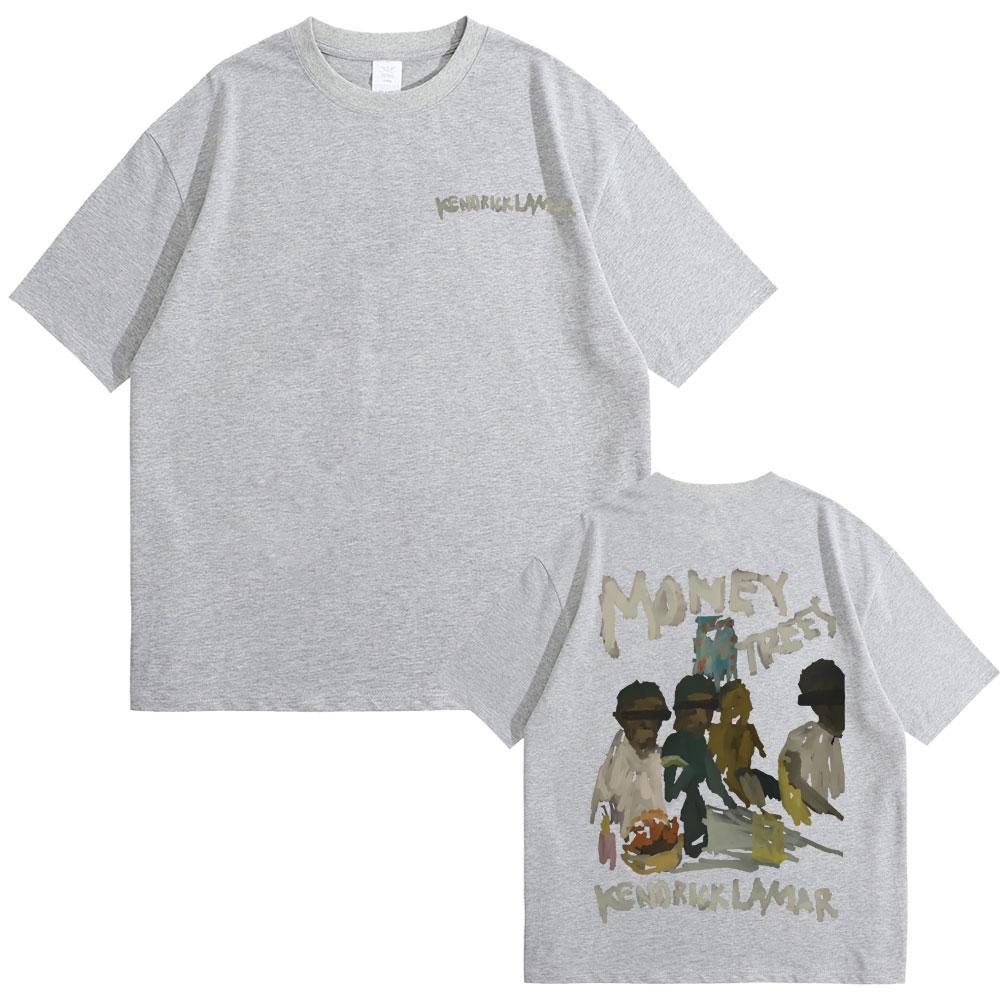 New Hot Sale Rapper Kendrick Lamar Good Kid Money Trees T-shirts Men Hip Hop Vintage Oversized Tshirt Male Pure Cotton T Shirts