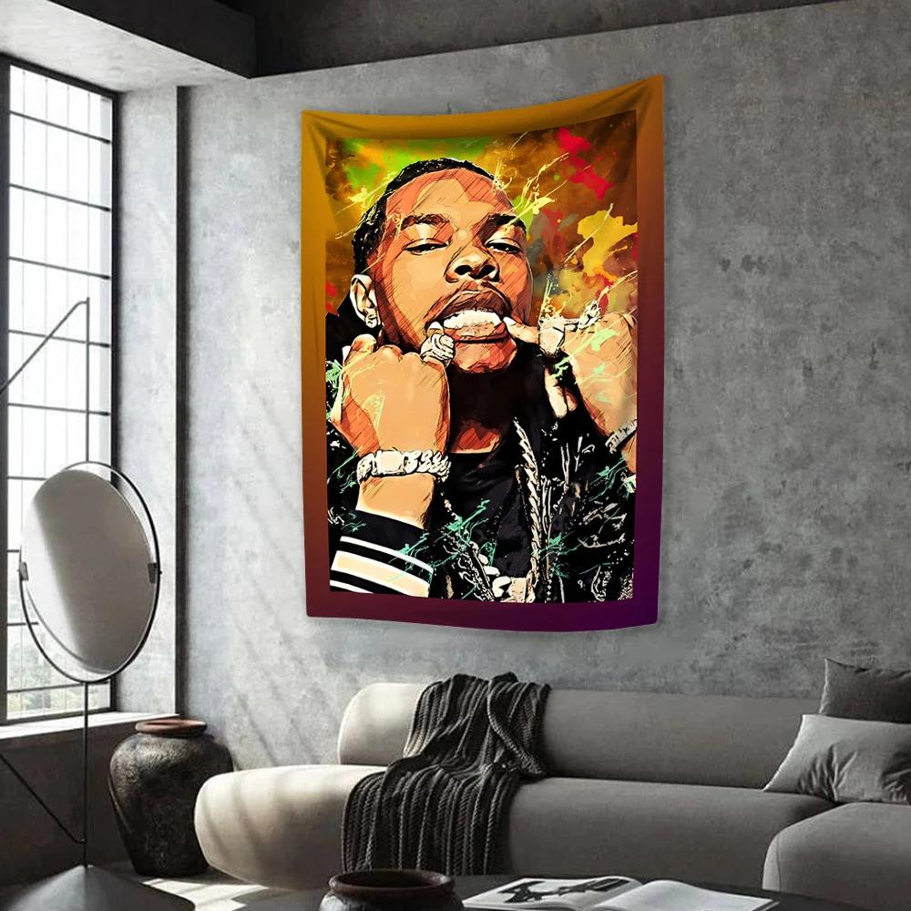 HipHop Singer Tapestry Lil Babys Printing Home Decor Aesthetics Fashion Bedroom Background Wall Hanging Covering Sofa Blanket