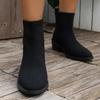 Women's Pointed Toe Ankle Boots Autumn Low Heel Black Short Boots Fashion Comfort Non Slip Large Size Women's Boots