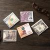 Men's Creative Wallet: Currency Print Canvas Card Holder, Customizable Designs Available