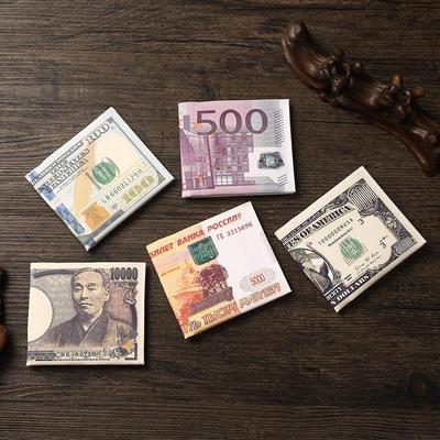 Men's Creative Wallet: Currency Print Canvas Card Holder, Customizable Designs Available