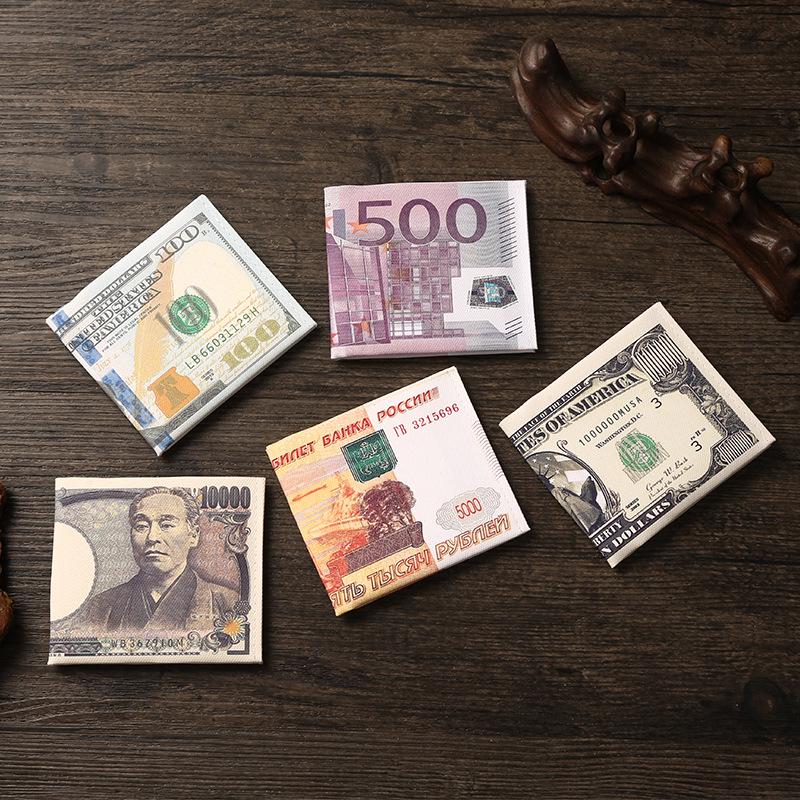 Men's Creative Wallet: Currency Print Canvas Card Holder, Customizable Designs Available
