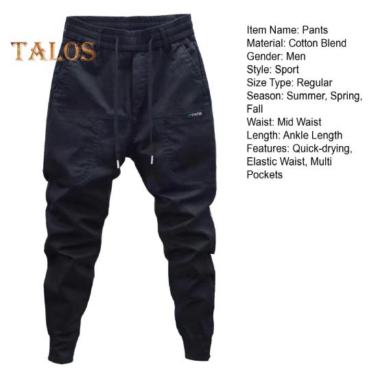 Pánské Cargo Kalhoty Volné Stahovací šňůrka na kotníky Pružný pas Jednobarevné Více kapes Fitness Streetwear Outdoor Cestování Sportovní kalhoty