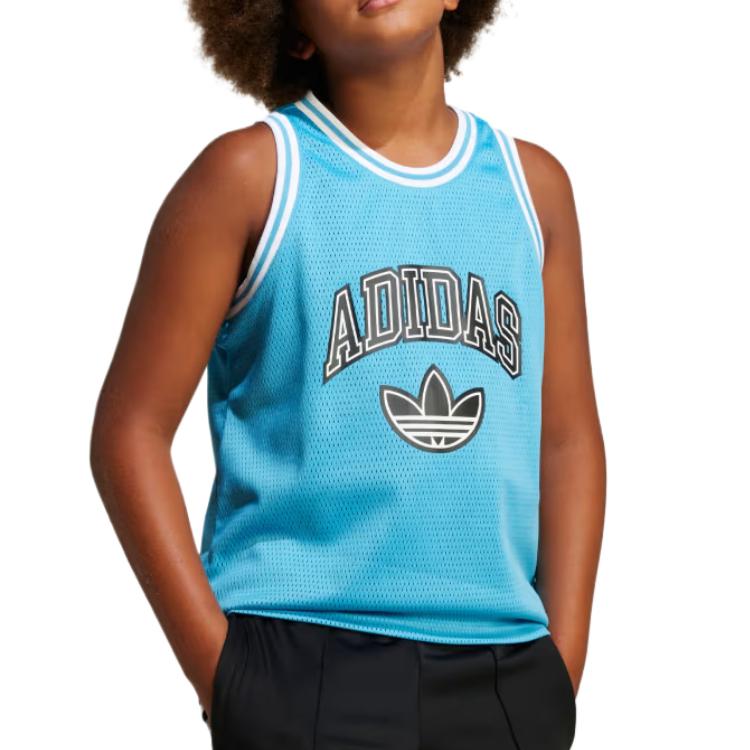 Adidas Originals Vest Comfortable Breathable Quick-Dry Soft Sleeveless Kids Tops Blue JW1984