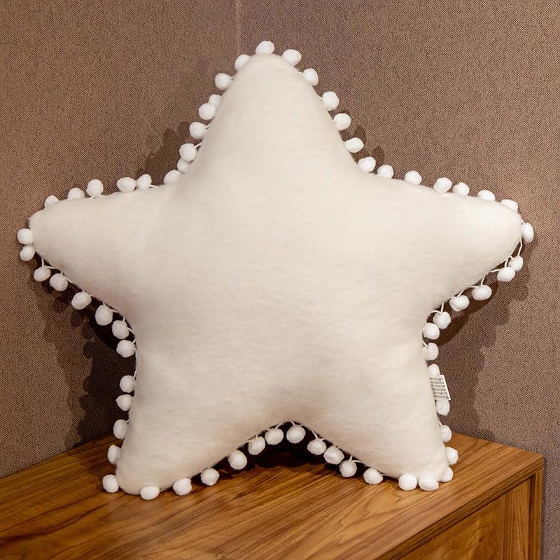Almohada nórdica con diseño de estrella y viento, diseño de amor y luna para sofá, cojín para silla de noche, respaldo, cojín para niña con forma de corazón en polvo