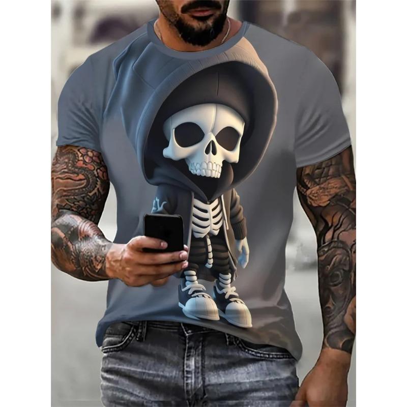 Lion Pattern Men's Street T-Shirt Short Sleeve Animal 3D Printed Fashion Hip Hop Male Tee O-Neck Casual Tops