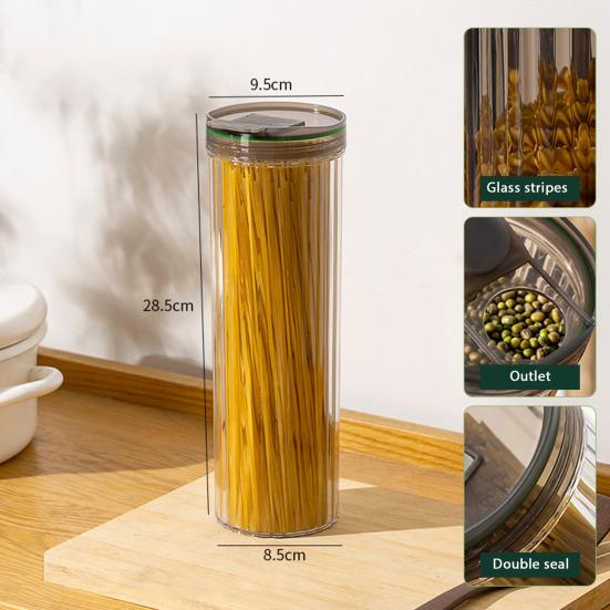 Circular Compact Noodle Box Food-Grade Plastic Sealing Moisture-Proof Design Large Capacity Transparent Storage Container