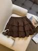 Autumn/Winter 2025 Korean Style Corduroy Skirt: High Waist, Sweet Ruffles, Pleated Double Layer, Fluffy Short Skirt.