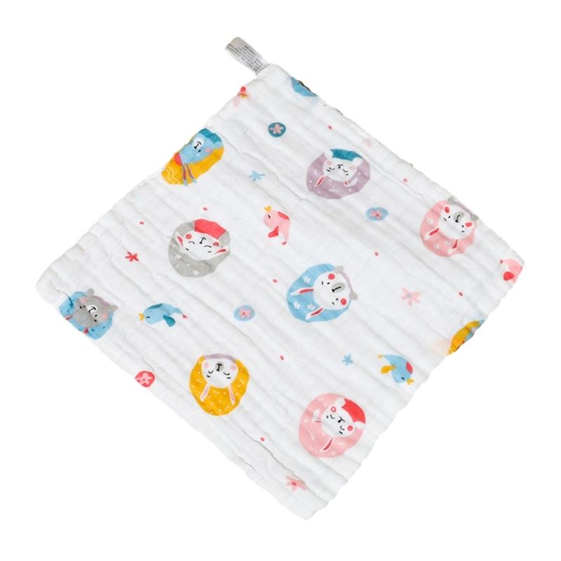 Gentle & Breathable Cotton Towel Handkerchief Wipes Baby Washcloth 6 Layers Baby Bibs Versatile Square Wipes for Bathing