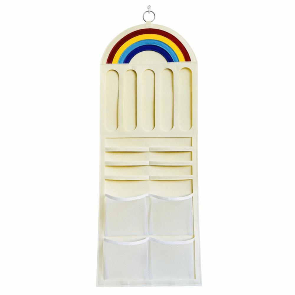 Multifunctional Hairpin Display Rack Wall-mounted Large Capacity Hair Clip Storage Bag Rainbow Design Cloth Hair Bow Organizer