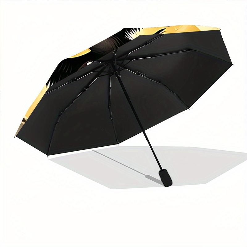 1pc Bat Cute Cartoon Design Automatic 3-Fold Cartoon Umbrella Design, Cute Cartoon Pattern, Portable Outdoor Umbrella, Perfect, Holiday Gift