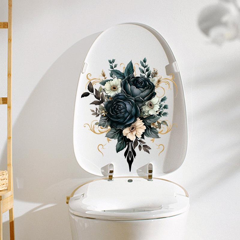 Blau Gold Blumen Wandaufkleber