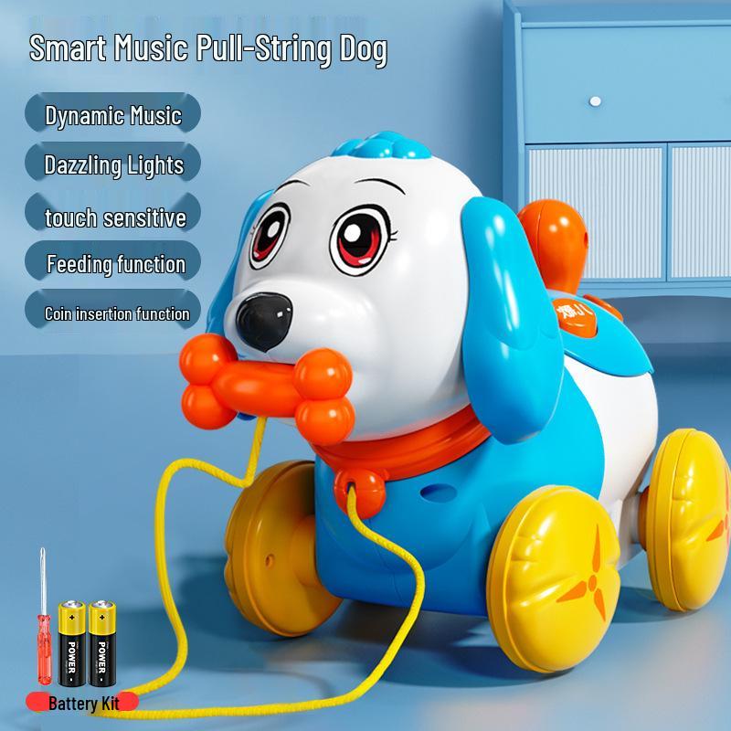 Interactive Barking Dog Leash Toy for Toddlers (Ages 1-3) - Realistic Pull & Play with Electric Music