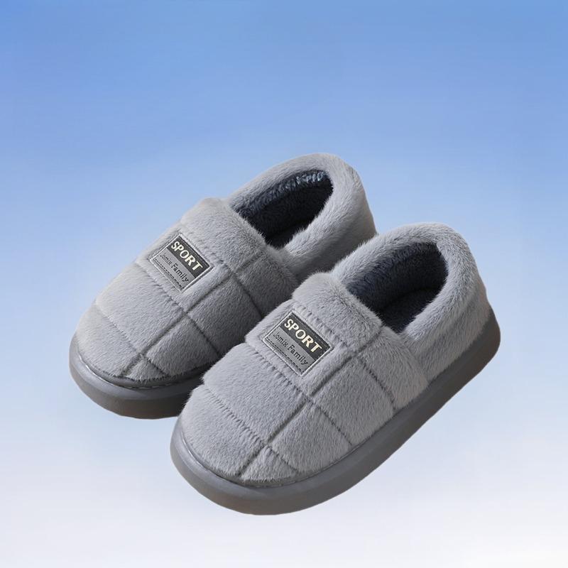 Anti-slip Thick-soled Cotton Shoes with Heels and Slippers for Indoor Home Use