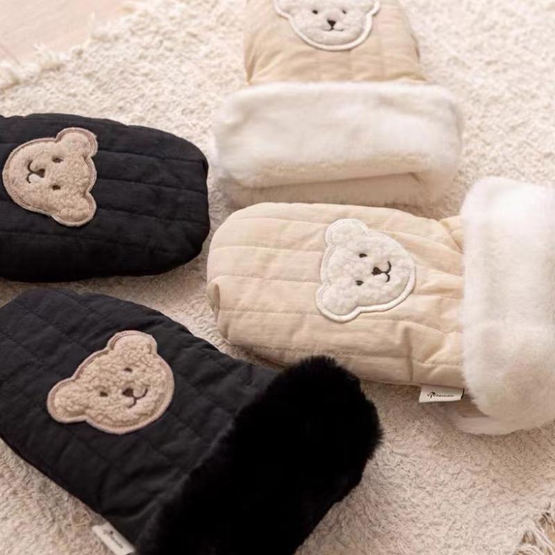 Windproof Children's Stroller Handmuffs Outdoor Sports Mittens Cute Bear Hand Warmers Scooter Gloves for Winter Season