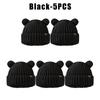 Women Chunky Bear Ear Knit Hat 2025 Korean Loose Slouchy Winter Cap Faux Fur Ears Thermal Ear Flap Beanie