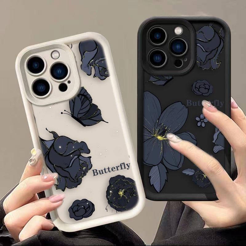Luxury Butterfly Roses Phone Case For Xiaomi 15 15T 17 14 14T 8 11 12 12T 13 PRO MAX LITE 5GNE TPU Case DIY Shell Cover Funda
