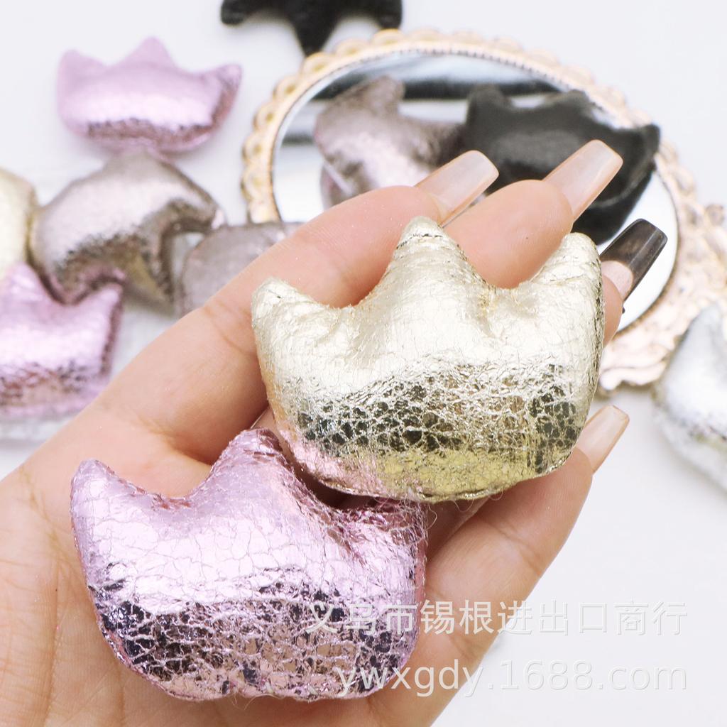 Crown Fabric Patch - Metal Crack Design, PU Cotton Filled, DIY Baby Headband Decoration
