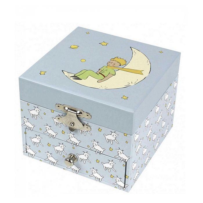 Coffret à bijoux musical - Le petit Prince - Phosphorescent - Sans pile - Bois