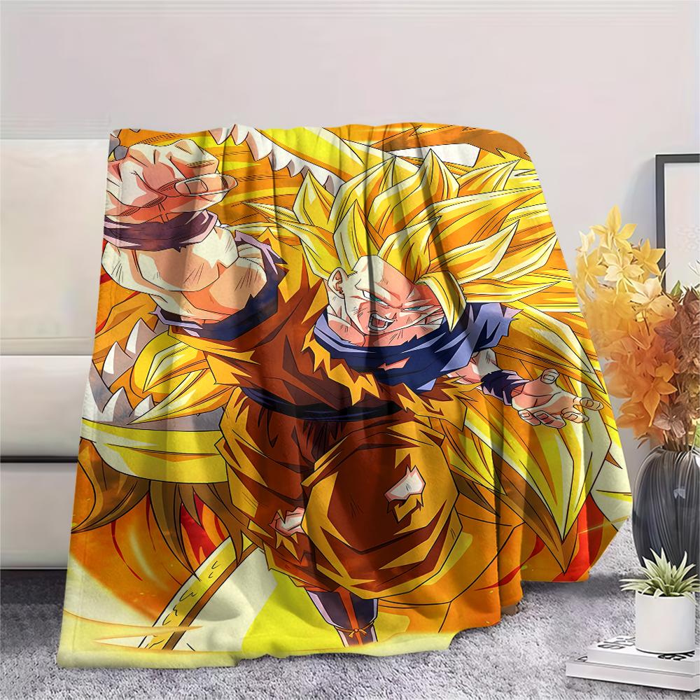 Dragon Ball Charakter Druck Flanelldecke Hohe Qualität Bequem für Alle Jahreszeiten Heimdekoration Wärme und Komfort Perfekt für Weihnachtsgeschenke