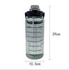 2L Strohhalm-Wasserflasche Große Kapazität Kunststoff-Wasserbecher Tragbare Trinkflasche mit Zeitmarkierung für Outdoor-Sport-Fitness