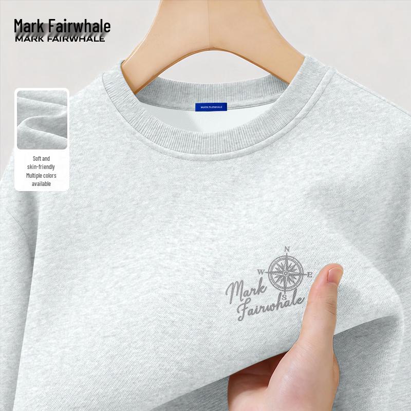 MARK FAIRWHALE Men s Loose Fit Heavyweight Letter Print Crewneck Sweatshirt XL