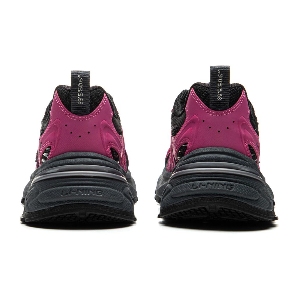 Li Ning Beichen 2K Comfortable Versatile Retro Thick Sole Increased Height Non-Slip Wear-Resistant Low-Top Dad Shoes Women Sneaker Rose-Red AGCU354-4