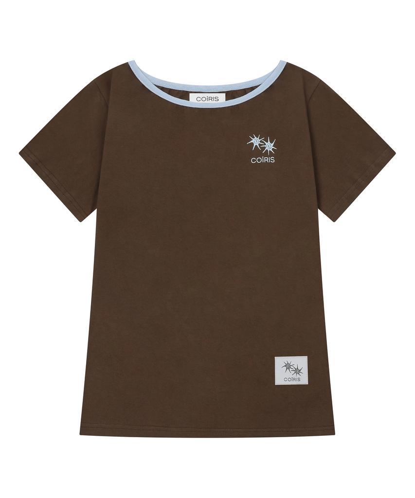 Koiliseu [One Shoulder] Laura Small Logo One Shoulder Short Sleeve T-Shirt (13 Colors)