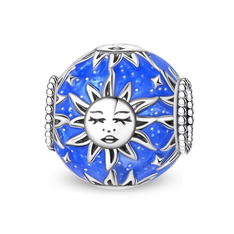 New 925 Silver Sun Stars And Moon Charms Beads For Women Fit Bracelet DIY Birthday Party Jewelry Gifts