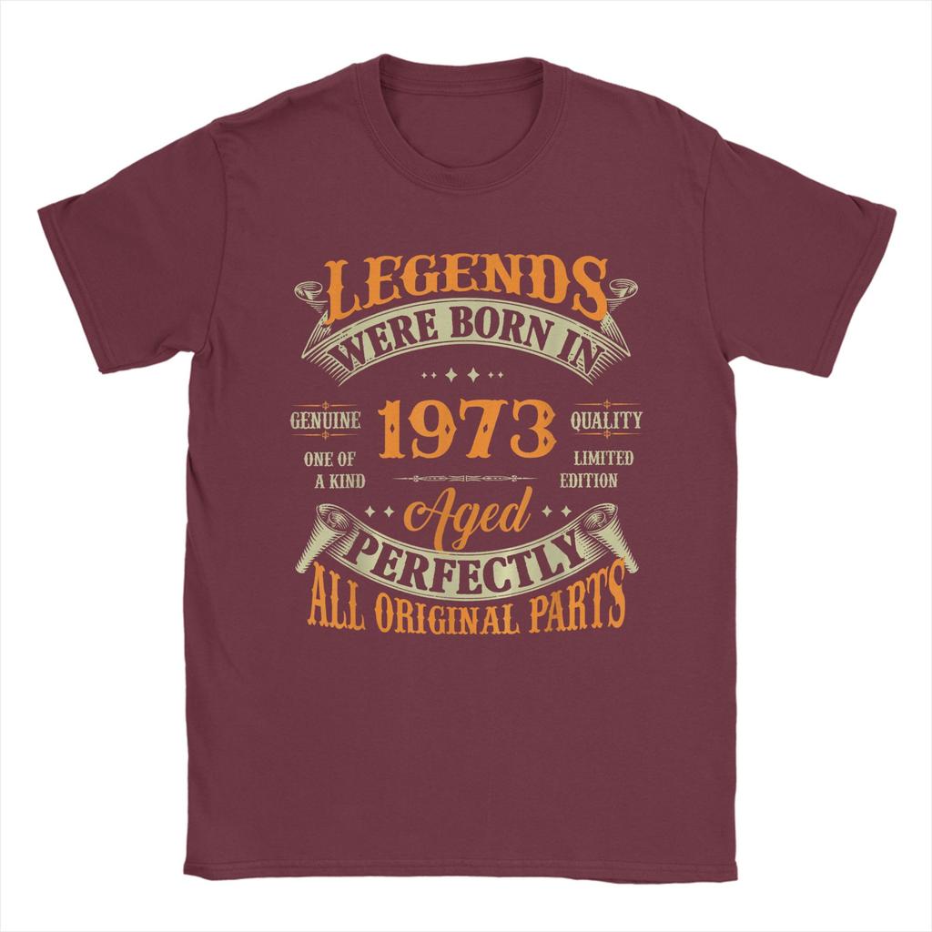 Unisexs 53rd Birthday Legends Born in 1973 53 Years Old T Shirt  Pure Cotton Tops Short Sleeve Round Neck Tee Shirt TShirts