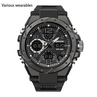 Men's Electronic Watch Outdoor Sports Waterproof Glow-in-the-dark Watch Multi-functional Alarm Clock Watch for Male and Female Students