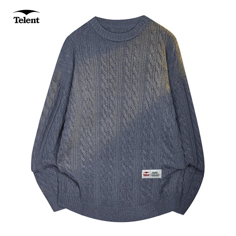 

Tianluntian Unisex Loose-Fit Round Neck Knit Sweater 4XL