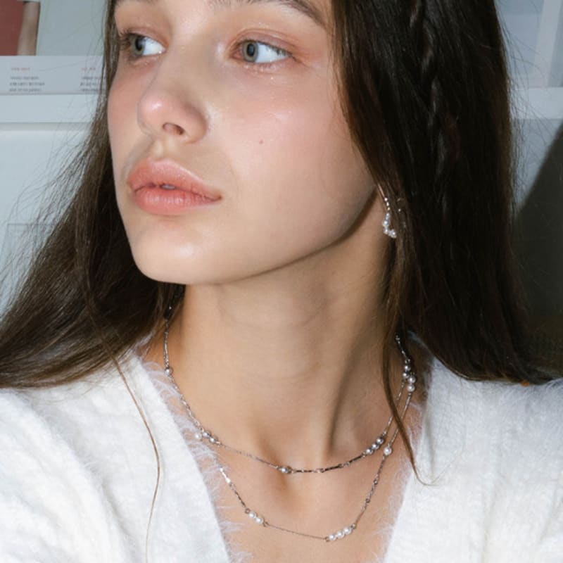pearlymore daily pearl layered necklace (2 colors)