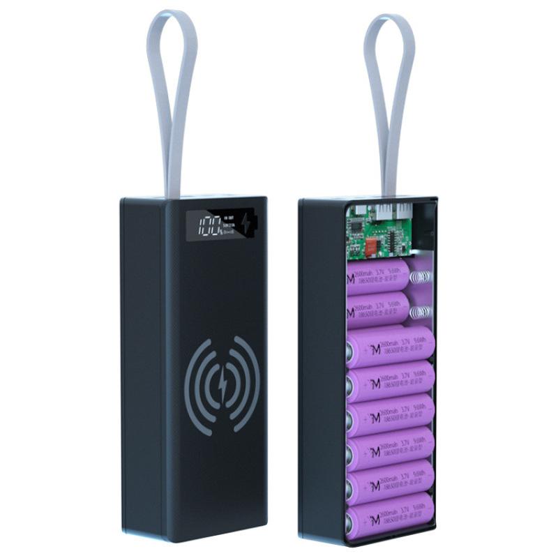 C16N Odnímateľný QC3.0 PD LCD displej Urob si sám 16x18650 puzdro na batériu Puzdro na batériu Power Bank Shell 5W/10W bezdrôtový nabíjací box bez batérie