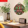 2D Flat 1pc Winter Merry Christmas Sweater Logo Wooden Sign Decoration, Front Door Embossed Effect Wall Decoration, Suitable for Home Office, Garden