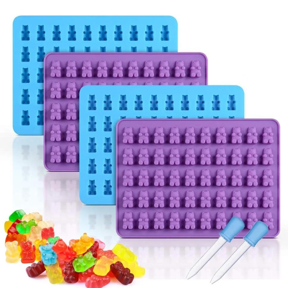 Gummy Bear Molds Silicone Mini Chocolate Candy Mold Including Dinosaur Bear Hearts Donut Fruit Shape Candy Silicone Moulds