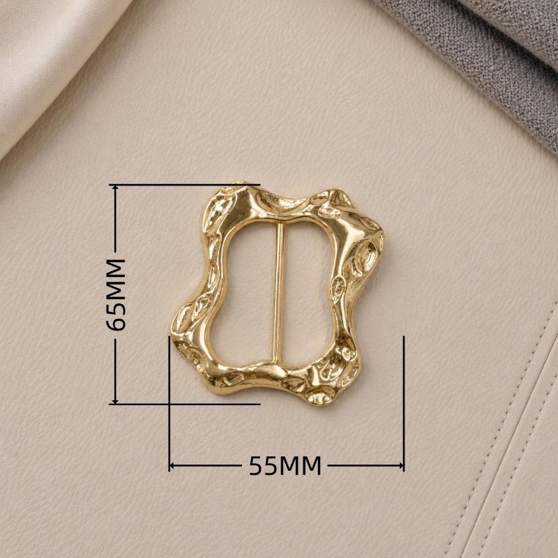 Assorted Gold Metal Irregular Shaped Buckles Textured Surface For DIY Sewing Scarf Belt Clothing Decor Craft Projects
