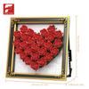 Non-Toxic 1871Pcs Heart Shaped Rose Building Blocks Po Frame Rose Model Bricks Desktop Ornament Children'S Toy Romantic Holiday Gift