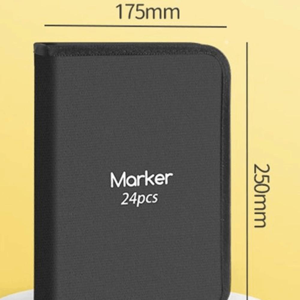 Folding Marker Pen Organizer Zipper Marker Pen Contaioner Cartoon Marker Pen Pouch Art Supplies