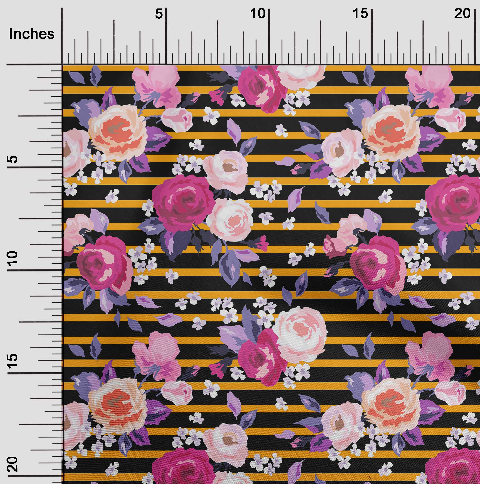 

oneOone Cotton Flex сіра тканина в смужку та троянди Квітковий швейний матеріал Тканина у дворі 40 дюймів 42 Inch Wide - Viscose Chiffon жовтий