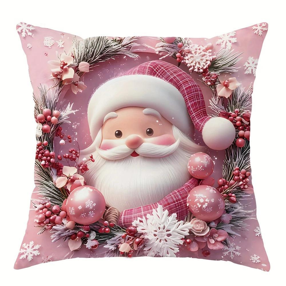 Cute Santa Claus Snowman pillowcase Christmas and New Year gift suitable for home room living room sofa cushion cover