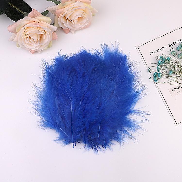 50Pcs Cross-Border Turkey Hairy Tail Plush Feather Colored Feather Dream Catcher Feather Light Bobo Ball Feather