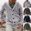 Herren-Pullover, Jacke, Baumwollmischung, Knopfverschluss, langärmelig, modischer Strickjacke für Herbst und Winter