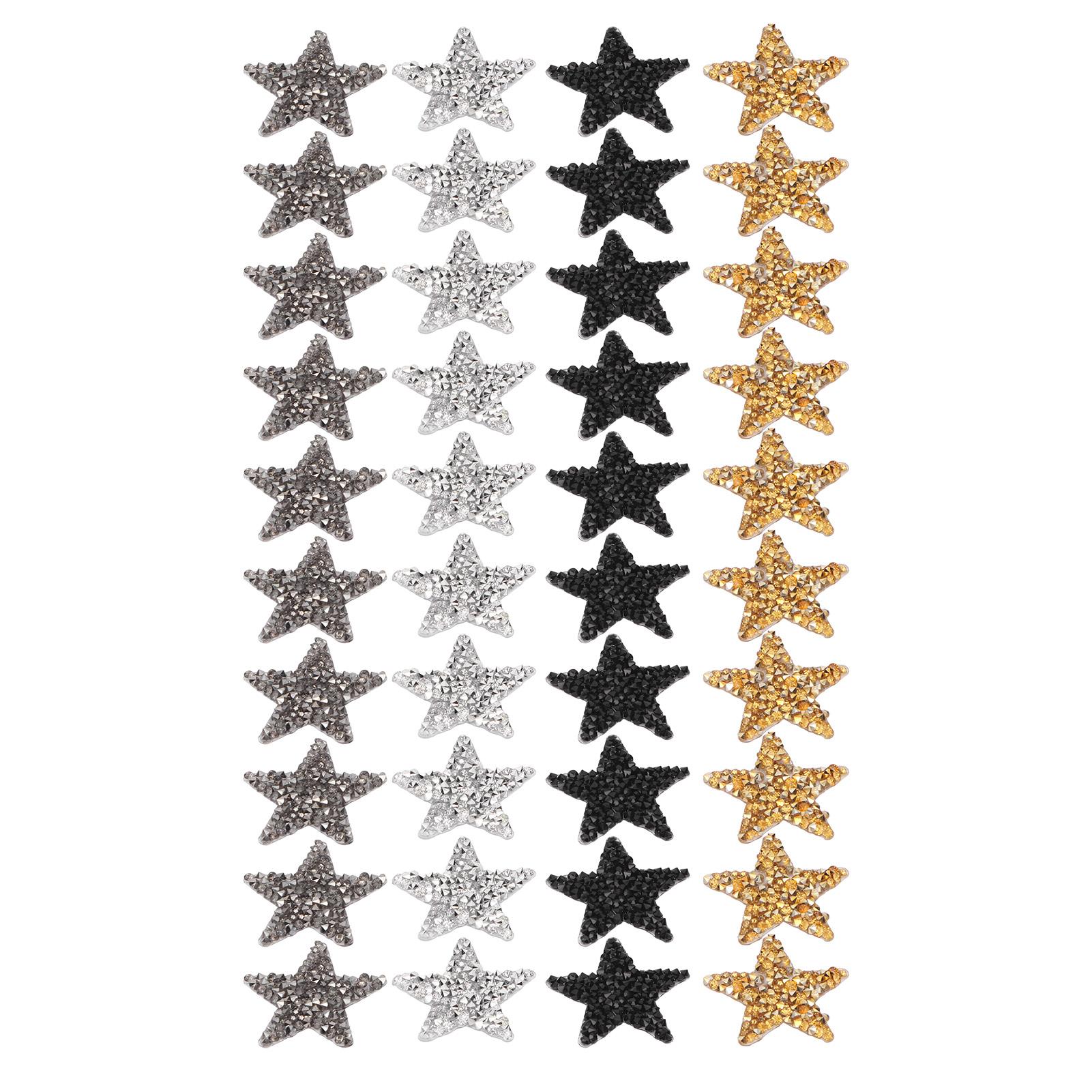 

40 шт. Термоаппликации Стразы Звездный узор Нежные Декоративные Тканевые Нашивки 4 X 4 см