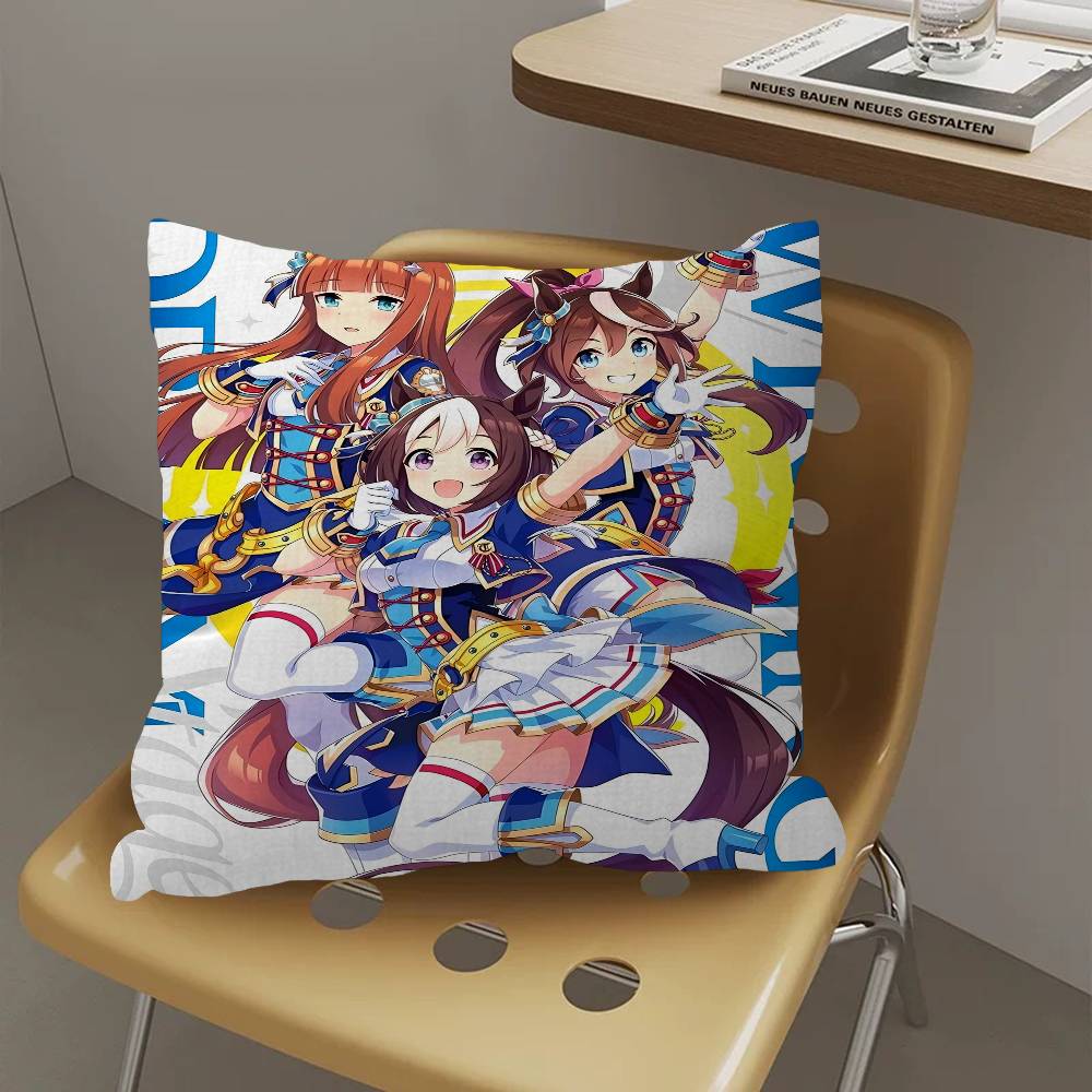 Anime Uma Musume Pretty Derby Pillow Gifts Home Office Furnishings Bedroom Sofa Car Cushion Cover Case 45x45cm