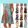 Women's Summer Boho Floral Tank Dress With Comfortable Loose Fit For Casual Beach Outings