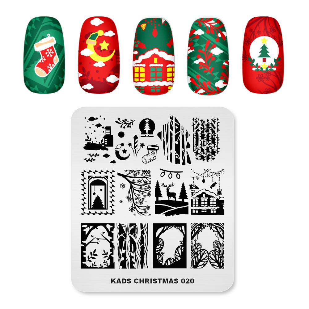 kads Weihnachten 020 Nägel Nagel Stempelplatte Nail Art Vorlage Winter Bild Schablone Werkzeug für Stempeldruck