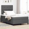 Box Spring Bed with Headboard Dark Grey 120 X 200 Cm Fabric